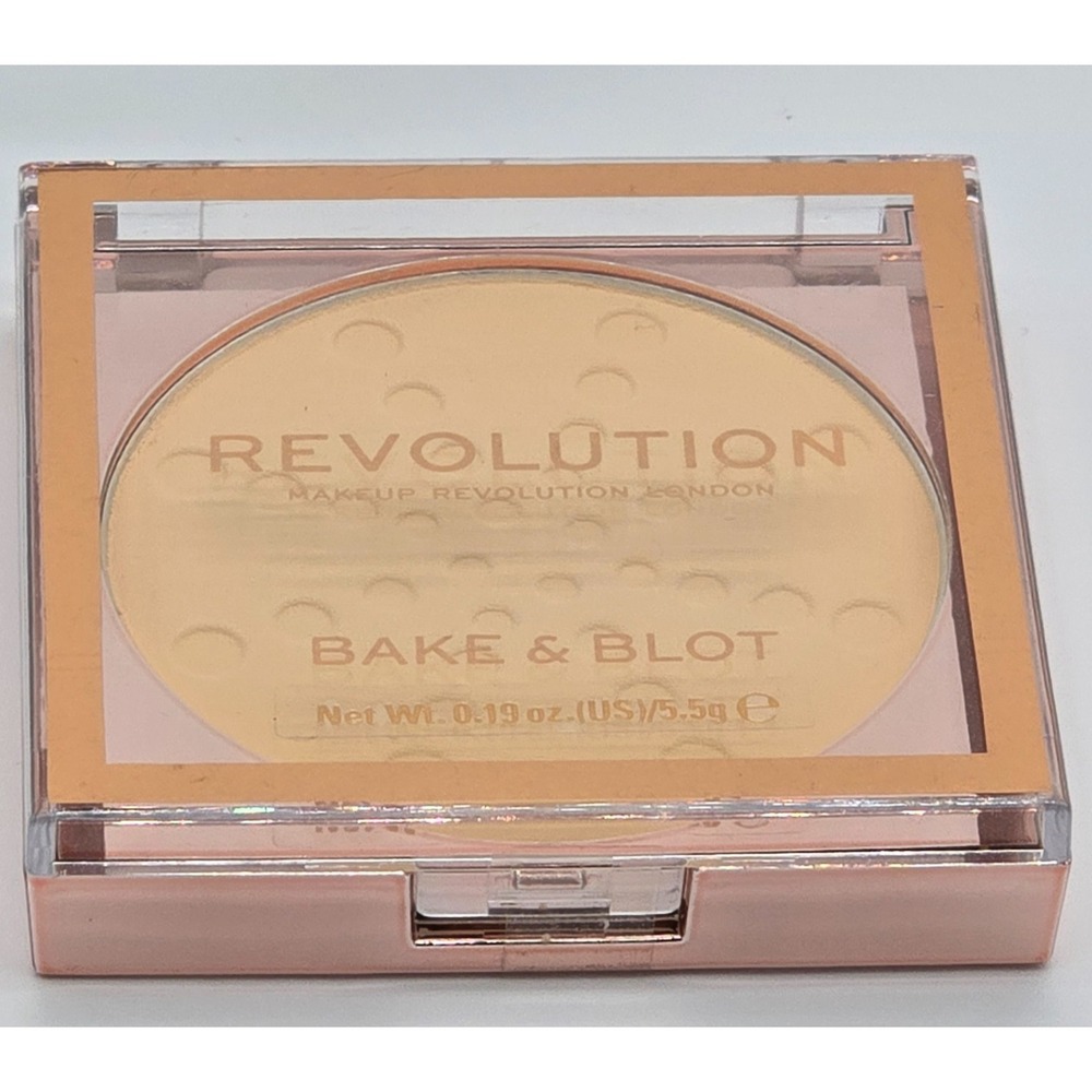 Makeup Revolution Bake & Blot Banana Pressed Setting Powder 0.19 oz 5.5g New